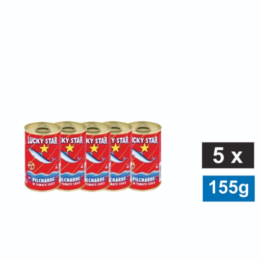 Picture of LUCKY STAR PILCHARDS IN TOMATO SAUCE 5x155G 