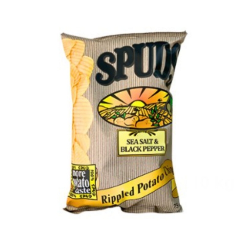 Picture of SPUDS SEA SALT & BLACK PEPPER POTATO CRISPS 75g